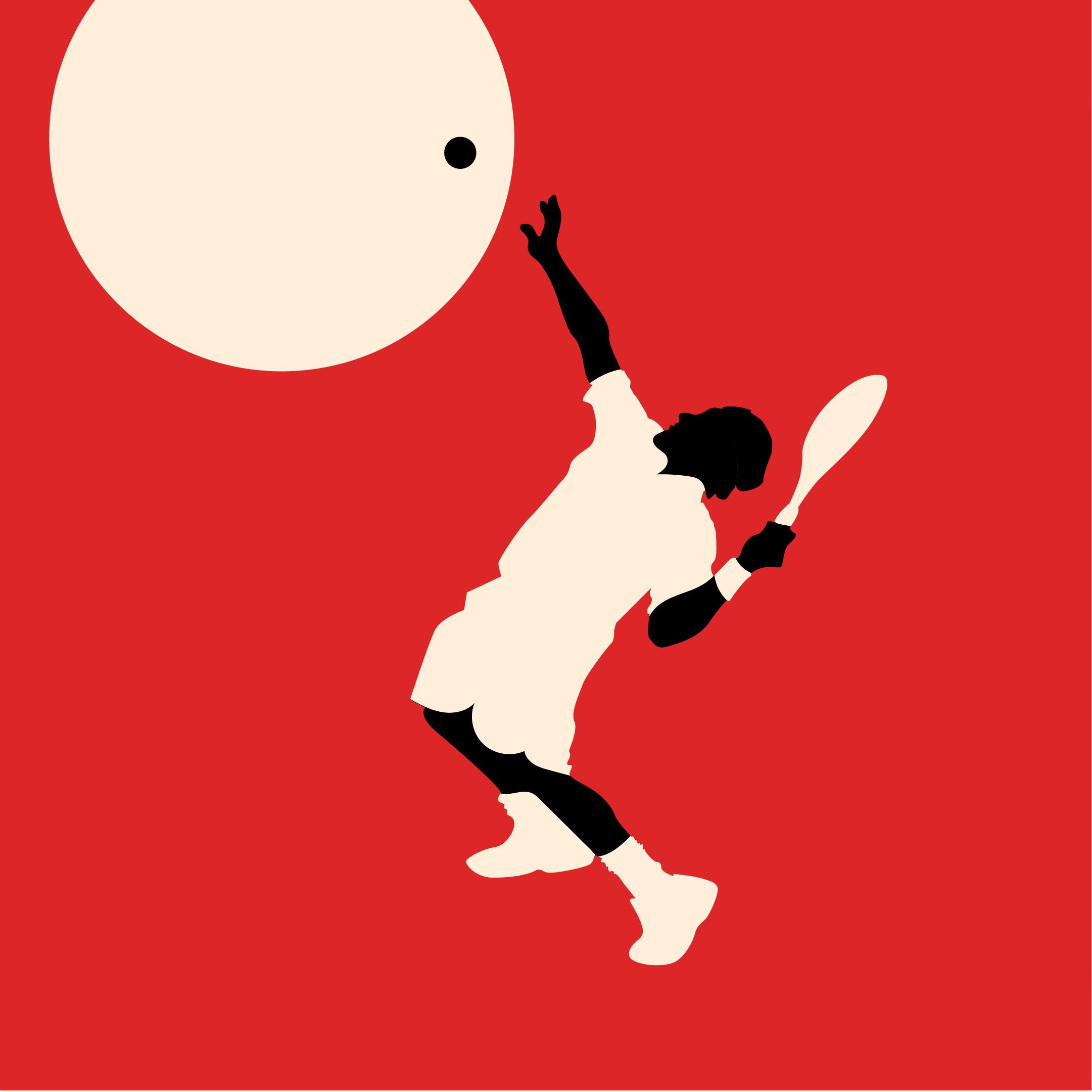 Siulet af en person, der spiller tennis