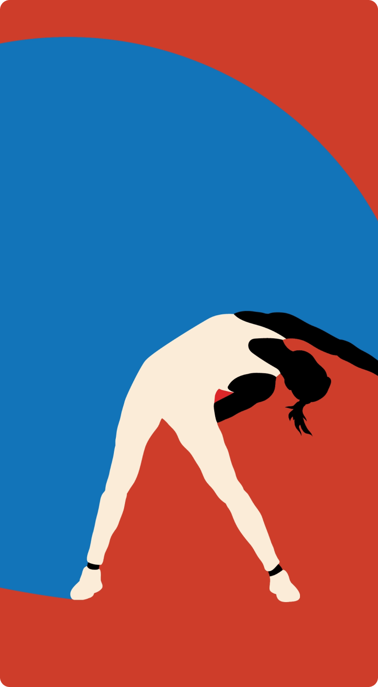 Siluet af en person, der laver strækøvelse